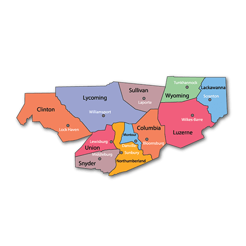 Northeastern/Central Pennsylvania Regional Map