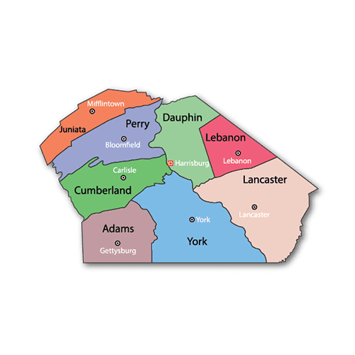 South/Central Pennsylvania Regional Map